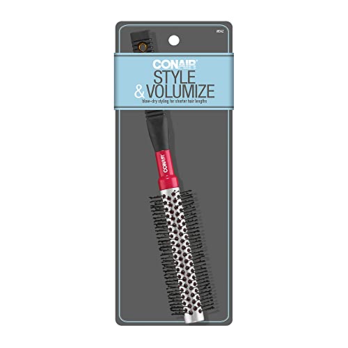 Conair 12-Row Small Hot Curling Round Hair Brush with Nylon Bristles and Meta...