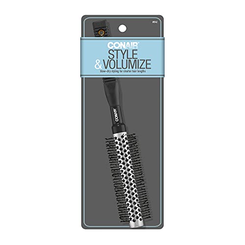 Conair 12-Row Small Hot Curling Round Hair Brush with Nylon Bristles and Meta...