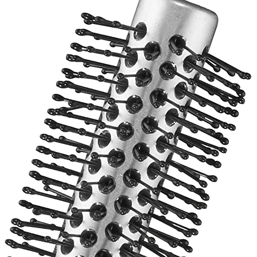 Conair 12-Row Small Hot Curling Round Hair Brush with Nylon Bristles and Meta...