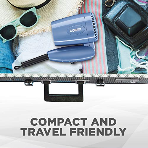 Conair 1600 Watt Compact Hair Dryer with Folding Handle, Dual Voltage Travel ...