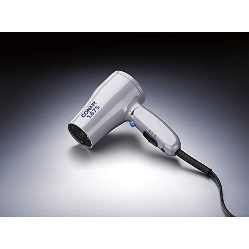 Conair 1875 Watt Compact Dual Voltage Travel Hair Dryer with Folding Handle, ...