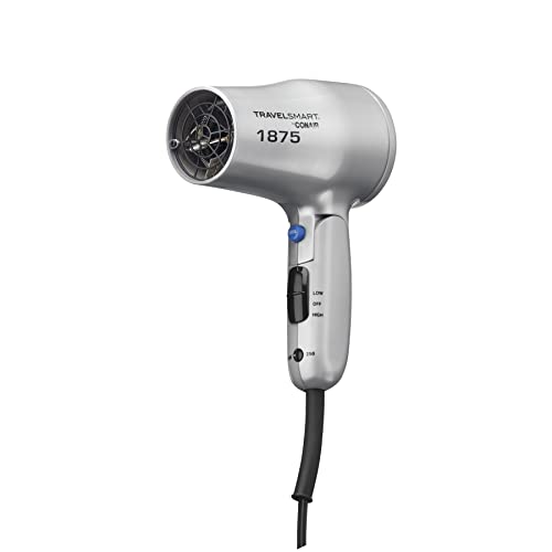 Conair 1875 Watt Compact Dual Voltage Travel Hair Dryer with Folding Handle, ...