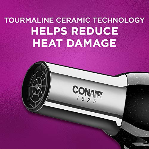 Conair 1875 Watt Full Size Pro Hair Dryer with Ionic Conditioning , Black / C...