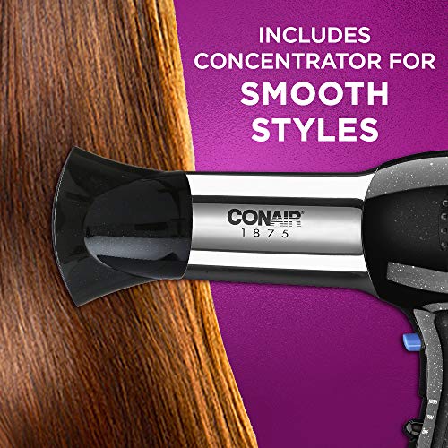 Conair 1875 Watt Full Size Pro Hair Dryer with Ionic Conditioning , Black / C...