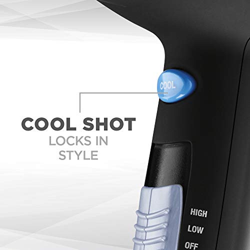 Conair 1875-Watt Ionic Ceramic Hair Dryer with Diffuser and Concentrator, Black