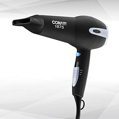 Conair 1875-Watt Ionic Ceramic Hair Dryer with Diffuser and Concentrator, Black