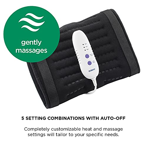 Conair Comfort Massaging Heating Pad for Back Pain and Sore Muscle Relief, Ex...
