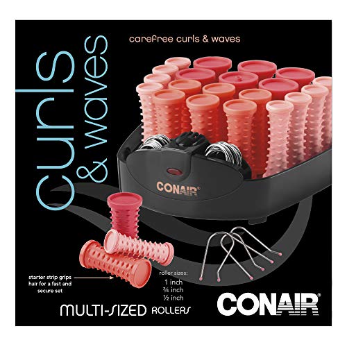 Conair Compact Multi-Size Hot Rollers , Coral, 20 Piece Assortment