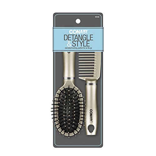 Conair® Detangle & Style 2-Piece Mid-Size Hair Brush and Comb Set Includes 1 ...