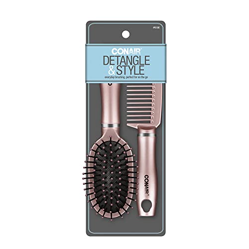 Conair® Detangle & Style 2-Piece Mid-Size Hair Brush and Comb Set Includes 1 ...
