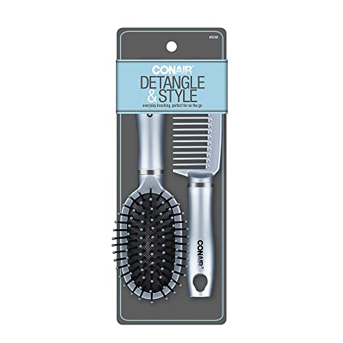 Conair® Detangle & Style 2-Piece Mid-Size Hair Brush and Comb Set Includes 1 ...