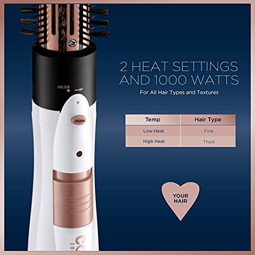 Conair Double Ceramic 3-in-1 Hot Air Brush, Dry as You Style, White