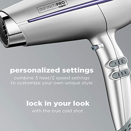 Conair INFINITIPRO BY CONAIR Pro Performance Frizz Free Hair Dryer, Silver