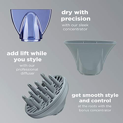 Conair INFINITIPRO BY CONAIR Pro Performance Frizz Free Hair Dryer, Silver