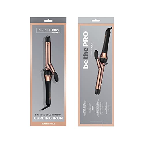 Conair INFINITIPRO BY Titanium 1Inch Curling Iron, Black / Rose Gold, 1 Count
