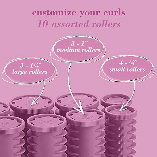 Conair Instant Heat Compact Hot Rollers, Perfect for On-The-Go Styling, Pink,...