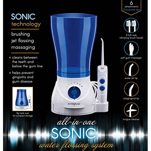 Conair Interplak All-in-One Sonic Water Flossing System with 6 Attachments