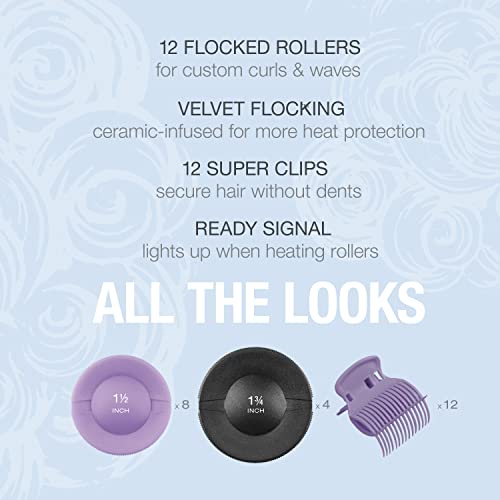 Conair Jumbo and Super Jumbo Ceramic Hot Rollers, Bonus Super Clips Included ...