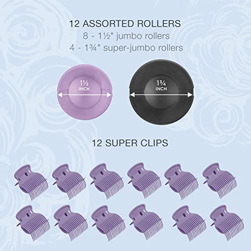 Conair Jumbo and Super Jumbo Ceramic Hot Rollers, Bonus Super Clips Included ...