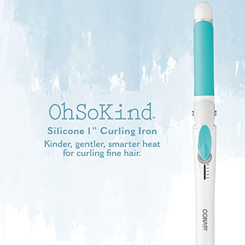 Conair OhSoKind For Fine Hair Curling Iron; 1-inch Curling Iron with Silicone...