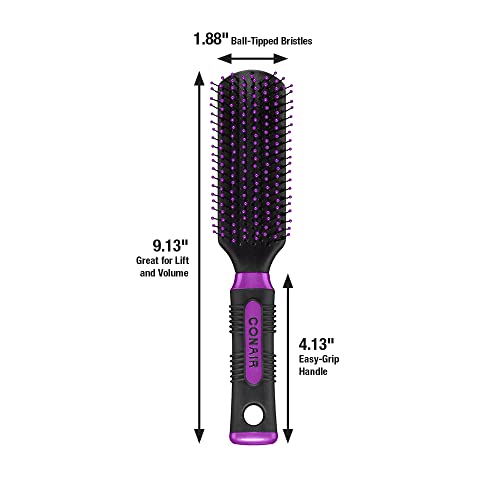 Conair Professional Nylon Bristle All-Purpose Hair Brush for Everyday Brushin...