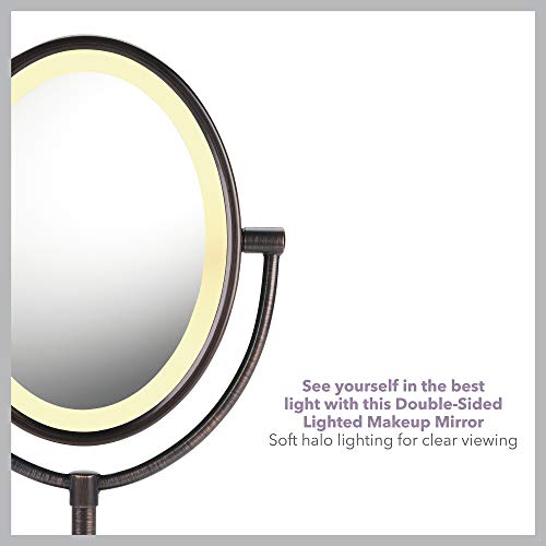 Conair Reflections Double-Sided Incandescent Lighted Vanity Makeup Mirror, 1x...