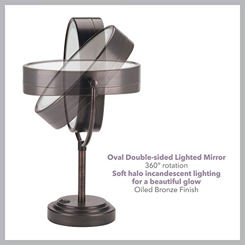 Conair Reflections Double-Sided Incandescent Lighted Vanity Makeup Mirror, 1x...