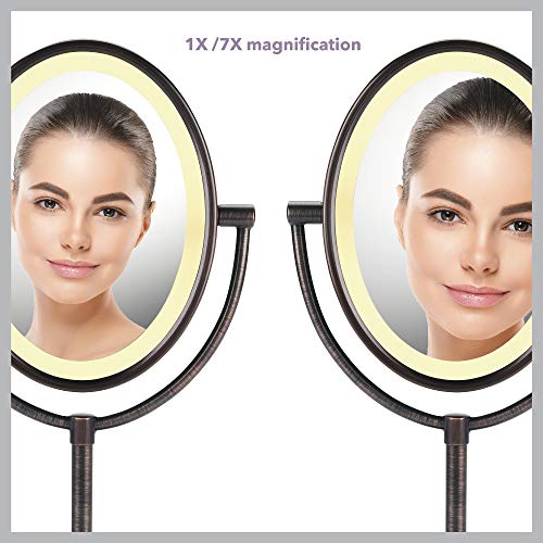 Conair Reflections Double-Sided Incandescent Lighted Vanity Makeup Mirror, 1x...