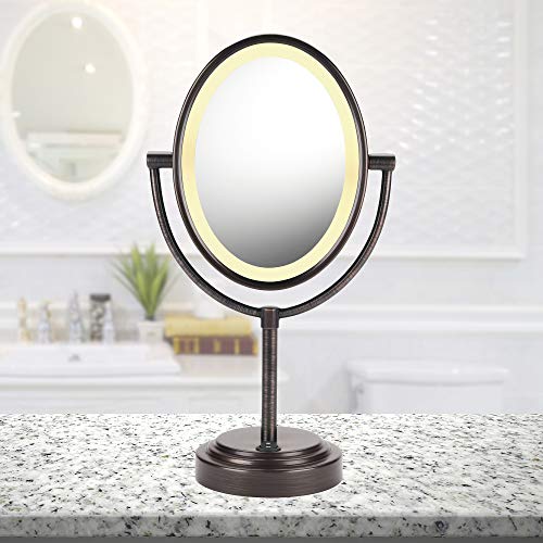 Conair Reflections Double-Sided Incandescent Lighted Vanity Makeup Mirror, 1x...