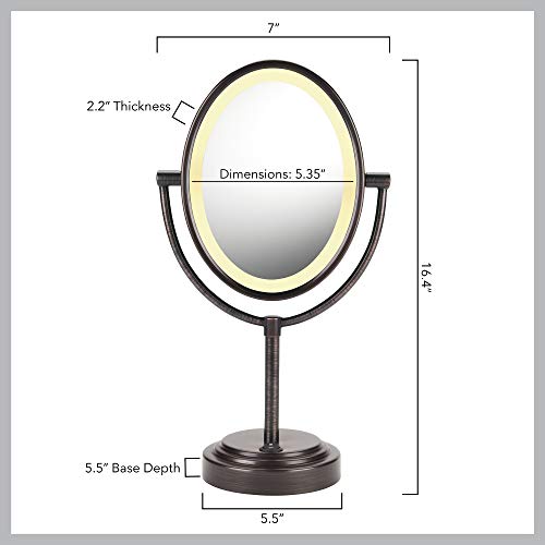 Conair Reflections Double-Sided Incandescent Lighted Vanity Makeup Mirror, 1x...