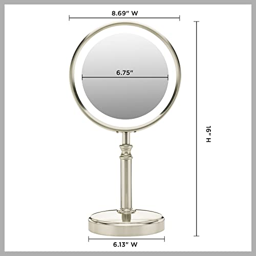 Conair Reflections Double-Sided LED Lighted Vanity Makeup Mirror, 1x/10x magn...