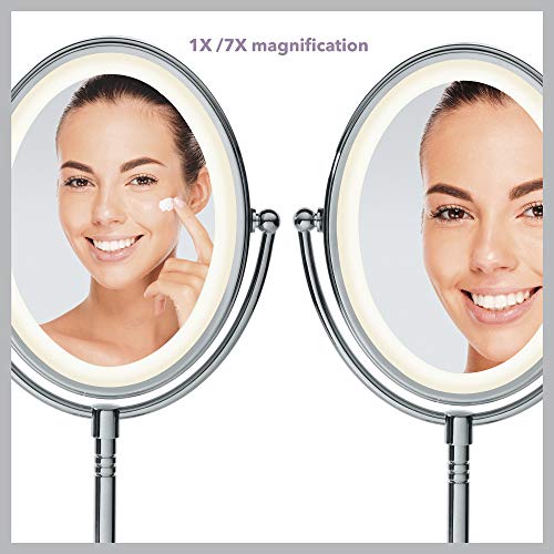 Conair Reflections Double-Sided LED Lighted Vanity Makeup Mirror, 1x/7x magni...