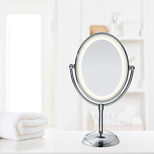 Conair Reflections Double-Sided LED Lighted Vanity Makeup Mirror, 1x/7x magni...
