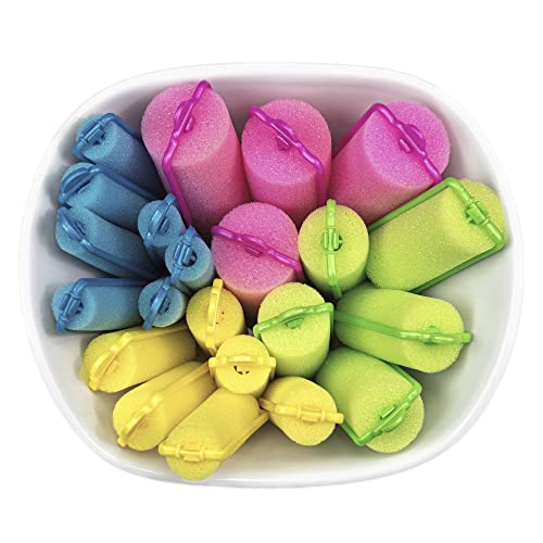 Conair Self-Fastening Foam Rollers in Reusable Zipper Case in Assorted Barrel...