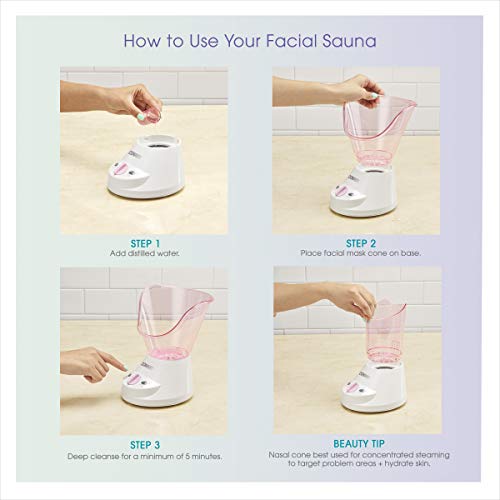 Conair True Glow by Gentle Mist Moisturizing Facial Sauna System with Facial ...