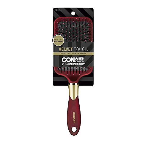 Conair Velvet Touch Paddle Brush (Color May Vary), Multi