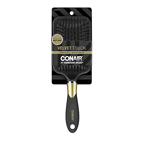 Conair Velvet Touch Paddle Brush (Color May Vary), Multi