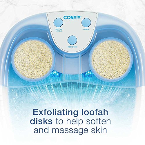 Conair Waterfall Foot Pedicure Spa with Lights, Bubbles, Massage Rollers