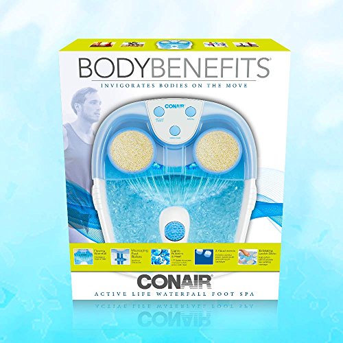 Conair Waterfall Foot Pedicure Spa with Lights, Bubbles, Massage Rollers