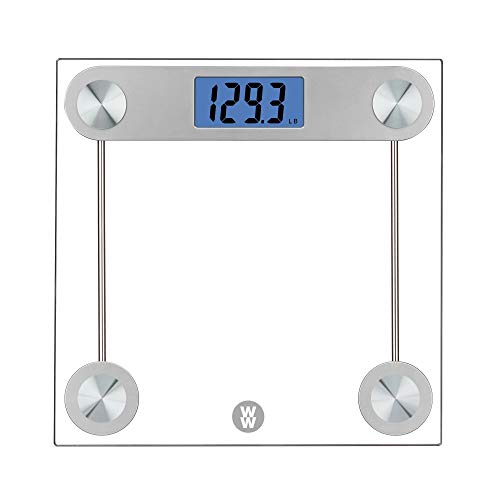 Conair WW Scales Digital Glass Bathroom Scale, Silver, 400 Lb