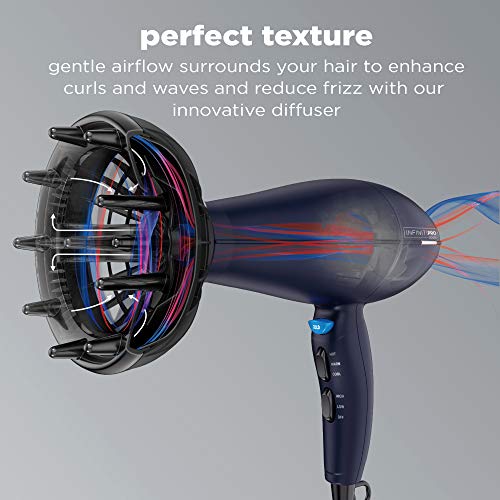 INFINITIPRO BY CONAIR 1875 Watt Texture Styling Hair Dryer for Natural Curls ...