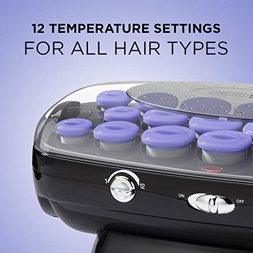INFINITIPRO BY CONAIR Ceramic Flocked Hot Roller Set with Cord Reel and 20 Ha...