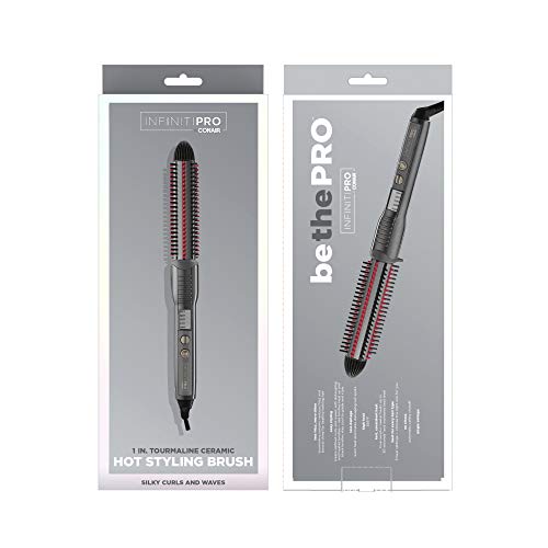 INFINITIPRO BY CONAIR Nano Tourmaline Ceramic Hot Curl Brush, 1-Inch