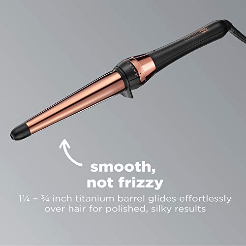 INFINITIPRO BY CONAIR Rose Gold Titanium Curling Wand, 1 ¼-inch to ¾-inch Cur...