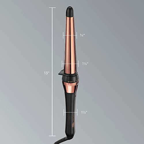 INFINITIPRO BY CONAIR Rose Gold Titanium Curling Wand, 1 ¼-inch to ¾-inch Cur...