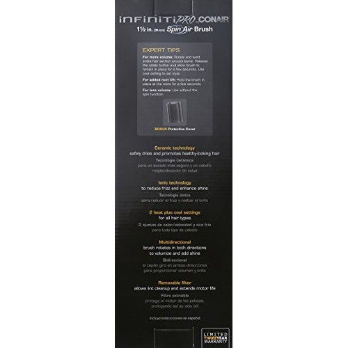 INFINITIPRO BY CONAIR Spin Air Rotating Styler / Hot Air Brush, 1.5 Inch, Plum