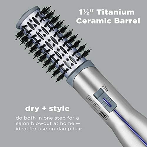 INFINITIPRO BY CONAIR Titanium Ceramic Hot Air Brush, 1 1/2-Inch Hot Air Styl...