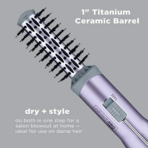 INFINITIPRO BY CONAIR Titanium Ceramic Hot Air Brush, 1 Inch Drying & Styling...