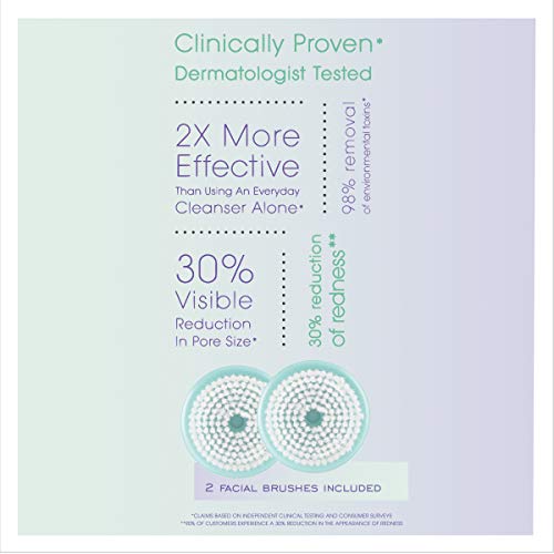 True Glow by Conair Sonic Facial Brush - Waterproof + Rechargeable, White, 3 ...