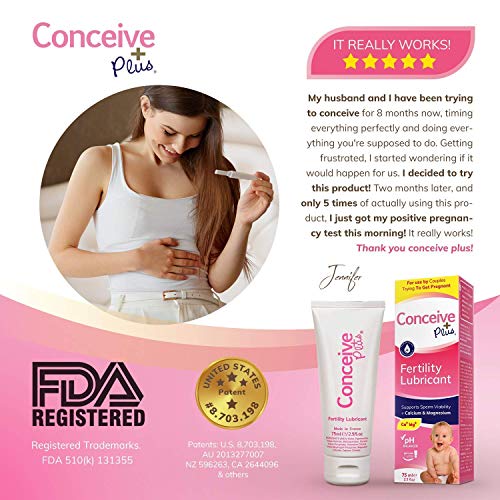 Conceive Plus Fertility Lubricant, Patented Conception Safe Lube, Magnesium a...